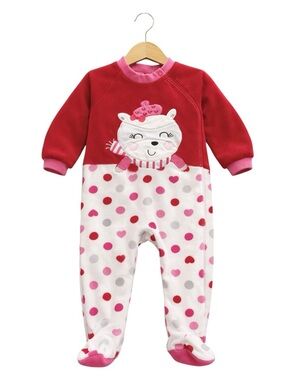 5/$10 Clément Baby Girl Side Zip Footed Pyjama